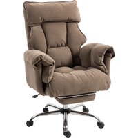 HOMCOM Bürostuhl Ergonomischer Schreibtischstuhl mit doppellagiger Polsterung, Fußstütze, Höhenverstellbarer Drehstuhl mit Samtoptik, Gepolstert Computerstuhl,  – Ansicht 1