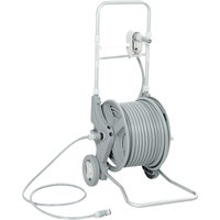 Outsunny Schlauchwagen 45 m Schlauchtrommel mit 2 Sprühmustern, Wasserhahnadapter Schlauchführung Kurbel, Gartenschlauchwagen für Schlauch Schlauchabroller für  – Ansicht 1