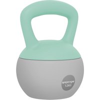 SPORTNOW Kettlebell 12 kg mit rutschfestem Griff für Fitness, Krafttraining und Cardio, grau und grün Aosom – Ansicht 1