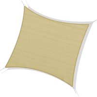 Outsunny Quadratisches Sonnensegel für den Außenbereich aus atmungsaktivem HDPE, UV-Schutz 95%, 360x360 cm Aosom – Ansicht 1