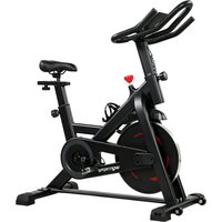 SPORTNOW Heimtrainer Fahrrad Höhenverstellbar Hometrainer mit Magnetwiderstand APP LCD-Monitor verstellbar Lenker Handyhalter Getränkehalter, Leise Stabil Ergom