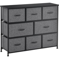 HOMCOM Kommode mit 8 Schubladen aus Stoff Aufbewahrungsschrank Kommodenschrank mit Griffen, Metallgestell, Modern-Design Schrank für Schlafzimmer, Wohnzimmer Du – Ansicht 1
