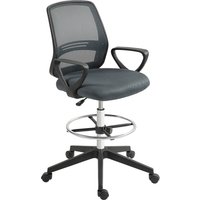 Vinsetto Bürostuhl Ergonomischer Schreibtischstuhl mit Armlehnen und Verstellbarer Fußring, Höhenverstellbarer Drehstuhl mit Netzbespannung Grau Aosom – Ansicht 1