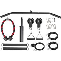 SPORTNOW Fitness Latzug Gym Fitnesssgeräte Kabelzug Pulley System Arm Krafttraining Latzugmaschine für LAT Pull Down, Bizeps Curl, Zuhause Home Gym Aosom – Ansicht 1