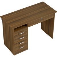 HOMCOM Computerschreibtisch mit 5 Schubladen, 110 x 50 cm, Schreibtisch mit Stauraum, offenes Fach, abschließbare Schublade und große Arbeitsfläche, Tisch für W – Ansicht 1