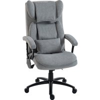 HOMCOM Bürostuhl Ergonomisch mit Massage- & Wippfunktion Schreibtischstuhl mit 4 Knetpunkten, Hoher Rückenlehne Lendenstütze Seitentasche Höhenverstellbar Drehs – Ansicht 1