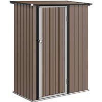 Outsunny Metall Gerätehaus 1,07 m² 142 x 84 x 189 cm Geräteschuppen mit Pultdach Abschließbarer Tür, wetterfest Gartenhaus Outdoor Garten Schuppen für Hinterhof – Ansicht 1