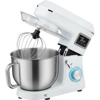 HOMCOM Standrührmaschine 6 L, Brotbackmaschine 1400 W, 6 Geschwindigkeiten, LED, Gärfunktion, Edelstahlschüssel, Schneebesen, Knethaken, Rührer, Spritzschutz, W – Ansicht 1