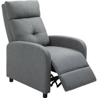 HOMCOM Relaxsessel, Fernsehsessel mit Liegefunktion, TV-Sessel mit Leinenoptik, Gepolstert Liegesessel mit Taschenfederkern, Ruhesessel bis 150 kg belastbar für – Ansicht 1