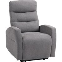 HOMCOM Relaxsessel, Fernsehsessel mit Liegefunktion, Gepolstert TV-Sessel mit Fußteil, Leinenoptik Ruhesessel für Wohnzimmer, Schlafzimmer bis 150 kg, Dunkelgra – Ansicht 1