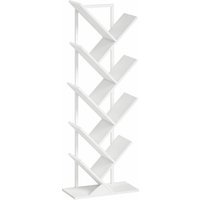 HOMCOM Bücherregal Standregal mit 9 Ebenen Schmalregal in Baumform Aufbewahrungsregal Eckregal Büroregal Raumteiler für CDs, DVDs, Alben, Wohnzimmer, Schlafzimm – Ansicht 1