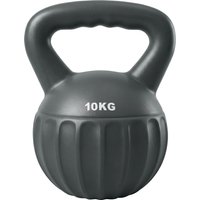 SPORTNOW Kettlebell 10 kg, mit rutschfestem Griff, Kugelhantel für Krafttraining, Fitnessstudio, Grau Aosom – Ansicht 1
