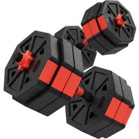 SPORTNOW 4-in-1 Hantelset Kurzhantel Set Kurzhanteln Langhanteln verstellbar 25 KG Hanteln Set Dumbbell mit Verbindungsrohr Sternverschlüsse Kurzhantelset für K – Ansicht 1