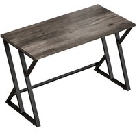 HOMCOM 120 cm Computertisch, Industrieller Schreibtisch mit Z-förmigem Metallgestell, Arbeitstisch für Büro, Schlafzimmer, Kleine Räume, Verwittertes Grau Aosom – Ansicht 1