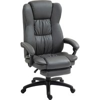 Vinsetto Bürostuhl Chefsessel Drehstuhl Anhebbar mit Fußstütze Kopfstütze Ergonomischer Stuhl Vibration Schreibtischstuhl mit Liegefunktion Massagefunktion Kuns – Ansicht 1
