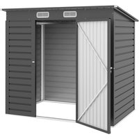 Outsunny Metallgartenhaus 2,3 m² Gartenblockhaus 191 x 130 x 166,5 Gartenhäuschen Werkzeugaufbewahrung mit Handschuhen, verriegelbarer Tür und 2 Belüftungen - g – Ansicht 1