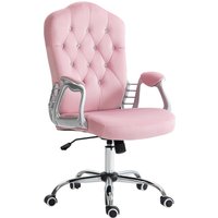 HOMCOM Bürostuhl für Frauen, ergonomischer Schreibtischstuhl mit Wippfunktion, höhenverstellbar, Belastbarkeit 120 kg, Rosa Aosom – Ansicht 1