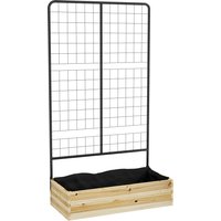 Outsunny Hochbeet mit Rankhilfe, Pflanzkasten aus Naturholz, Kräuterbeet & Blumenkasten für Garten & Balkon, 80 x 38 x 145 cm Aosom.de – Ansicht 1