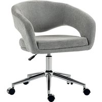 HOMCOM Ergonomischer Bürostuhl, Chenille-Bürosessel mit Höhenverstellung, geschwungener Rückenlehne, integrierten Armlehnen und 360°-Drehfunktion, für Büro, Woh – Ansicht 1