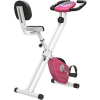 HOMCOM Heimtrainer F-Bike Fahrradtrainer mit 8-stufig einstellbarem Magnetwiderstand, höhenverstellbar, Stahl, Rosa und Weiß, kompakt 43 x 97 x 109 cm Aosom.de – Ansicht 1