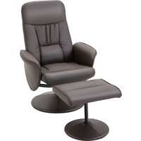 HOMCOM Relaxsessel mit Hocker Fernsehsessel mit Liegefunktion, Gepolstert TV Sessel, Drehbarer Polstersessel für Wohnzimmer, Schlafzimmer, bis 160 kg, Kunstlede – Ansicht 1
