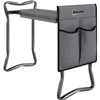 Outsunny Kniebank für Gartenarbeit klappbar Gartenhocker mit Kniekissen Werkzeugtaschen Polsterung Kniehilfe belastbar bis 150 kg Arbeitshocker zum Knien & Sitz – Ansicht 1