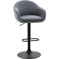HOMCOM Barhocker höhenverstellbar mit Lehne und mit Fußstütze; 110kg belastbar Leinenoptik, 54 cm x 54 cm x 112 cm, Grau Aosom.de – Ansicht 1