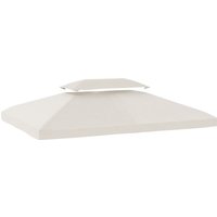 Outsunny Ersatzdach für Pavillon, 4x3 m, Ersatzbespannung mit Doppel-Dach, 10 Ablauflöcher und UV-Schutz, NUR Ersatzdach für Pavillon Gazebo, Cremeweiß Aosom – Ansicht 1