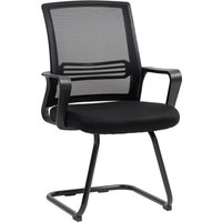 HOMCOM Bürostuhl 2er-Set Freischwinger Besucherstuhl mit Armlehne Ergonomischer Schwingstuhl Konferenzstuhl Bürostühle für Büro, Konferenzraum, Arbeitszimmer Sc – Ansicht 1
