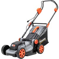 Outsunny Elektro Rasenmäher 1200 W mit 34 cm Schnittbreite 35L Fangkorb Mulchfunktion 6 Schnitthöhen Elektrischer Sichelmäher mit 3-fache Höhenverstellbar abneh – Ansicht 1