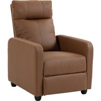 HOMCOM Relaxsessel, manuell bis 155° verstellbar, PU-Bezug, Fußstütze, hohe dick gepolsterte Rückenlehne und breiter Sitz für Wohnzimmer, Büro, Dunkelbraun Aoso – Ansicht 1