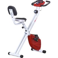 HOMCOM Heimtrainer Fahrradtrainer mit 8 stufig einstellbarem Magnetwiderstand höhenverstellbar Stahl Rot+Weiß 43 x 97 x 109 cm Aosom – Ansicht 1
