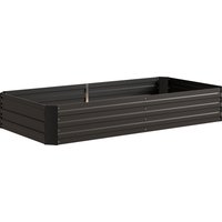 Outsunny Hochbeet rechteckige Pflanzwanne aus verzinktem Stahl große Kapazität 180 x 90 x 29,5 cm mit Rankhilfen für Tomaten und Kletterpflanzen Aosom – Ansicht 1