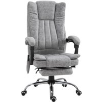 Vinsetto Massage Stuhl Bürostuhl Massagesessel Heizfunktion Liegefunktion Massagefunktion Fußstütze Dicke Polsterung Grau 62 x 67 x 113-120 cm Aosom – Ansicht 1
