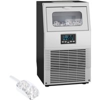 HOMCOM Kommerzielle Eiswürfelmaschine 30kg/24H Eismaschine mit digitaler Steuerung, Eisportionierer, selbstreinigend Ice Maker Machine aus Edelstahl für Büro, R – Ansicht 1