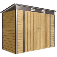 Outsunny Metall-Gartenschuppen 3 m², Gartenschuppen 249x121x183cm, verbesserte verzinkte Stahlkonstruktion, Werkzeugschuppen, Handschuhe, abschließbare Türen, B – Ansicht 1