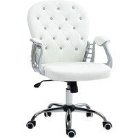 Vinsetto Bürostuhl, Ergonomisch Schreibtischstuhl mit Armlehne, Gepolsterter Rückenlehne, Höhenverstellbar Computerstuhl mit Kunstleder-Optik, Drehstuhl für Hom – Ansicht 1