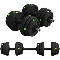 SPORTNOW 2-in-1 Hantel Set, 25 kg verstellbar Dumbbell Set mit 8 Hantelscheiben, bodenschonend für Krafttraining, Fitness, Gewichtheben, Schwarz Aosom – Ansicht 1