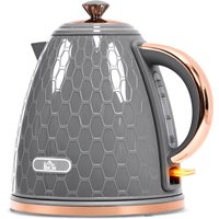 HOMCOM Elektrischer Wasserkocher, 1,7L, Schnellkochfunktion, 2,2kW, Kabellos mit herausnehmbarem Anti-Kalk-Filter, Auto-Abschaltung, 360° Drehbasis, BPA-frei, G – Ansicht 1