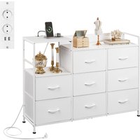 WLIVE Kommode, 8 kommode mit schubladen,Stoffschubladen mit Auszügen,für Schlafzimmer, Flur,Wohnzimmer, Kinderzimmer (Weiß)