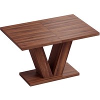 HOMCOM Rechteckiger Esstisch für 4 Personen, 120x80 cm Küchentisch mit Holzoptik, abgeschrägte Stützbeine, platzsparend für Wohnzimmer, Nussbaum Aosom