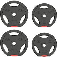 SPORTNOW 4er-Set Hantelgewichte, 2 x 5 kg/7,5kg Gewichte, Hantelscheiben-Set, Gewichtsscheiben für 2,5 cm Hantelstange, Ø 30 mm Bohrung, Schwarz Aosom – Ansicht 1