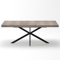 Ausziehbarer Retro-Esstisch mit verstecktem Stauraum und sanftem Ausziehmechanismus für 4–6 Personen, 160x80x76 cm, Grau