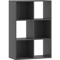 HOMCOM Würfelregal mit 6 Ablagefächern, rustikales Design, modernes Holzregal für Kinderzimmer, Arbeitszimmer, Büro, 61.5x29.5x91.5 cm, Schwarz Aosom – Ansicht 1