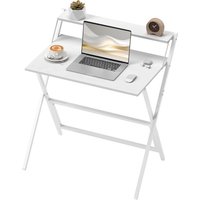 HOMCOM Schreibtisch klappbarer Computertisch 75,5 x 50 cm mit Ablagefach, Schreibtisch Bürotisch für Schlafzimmer, kleine Räume, Weiß Aosom – Ansicht 1