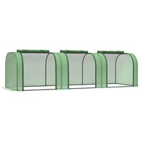 Outsunny Foliengewächshaus Treibhaus mit Tür 295x100x80 cm, Pflanzenhaus zur Pflanzenaufzucht aus Stahl & PE, grün Aosom.de – Ansicht 1