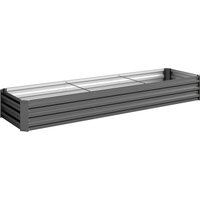 Outsunny Hochbeet Stahl, Pflanzbeet mit Schutzecken Stützstreben Frühbeet Gartenbeet Blumenkasten, Pflanzkasten Gemüsebeet 240 x 60 x 30 cm für Garten Balkon Te – Ansicht 1