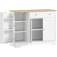 HOMCOM Küchenbuffet, Kücheninsel mit Türablagen, 3 Türen, Schublade und verstellbarem Fach, moderner Stil, Aufbewahrungsmöbel für Esszimmer, Wohnzimmer, Küche,  – Ansicht 1
