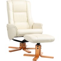 HOMCOM Relaxsessel mit Hocker, Fernsehsessel mit Liegefunktion, Wippfunktion, TV Sessel mit hoher Rückenlehne, für Wohnzimmer, Schlafzimmer Aosom – Ansicht 1
