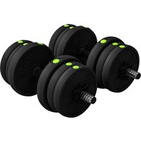 SPORTNOW 2-in-1 Hantel Set, 20 kg verstellbar Dumbbell Set mit 12 Hantelscheiben, bodenschonend für Krafttraining, Fitness, Gewichtheben, Schwarz Aosom – Ansicht 1